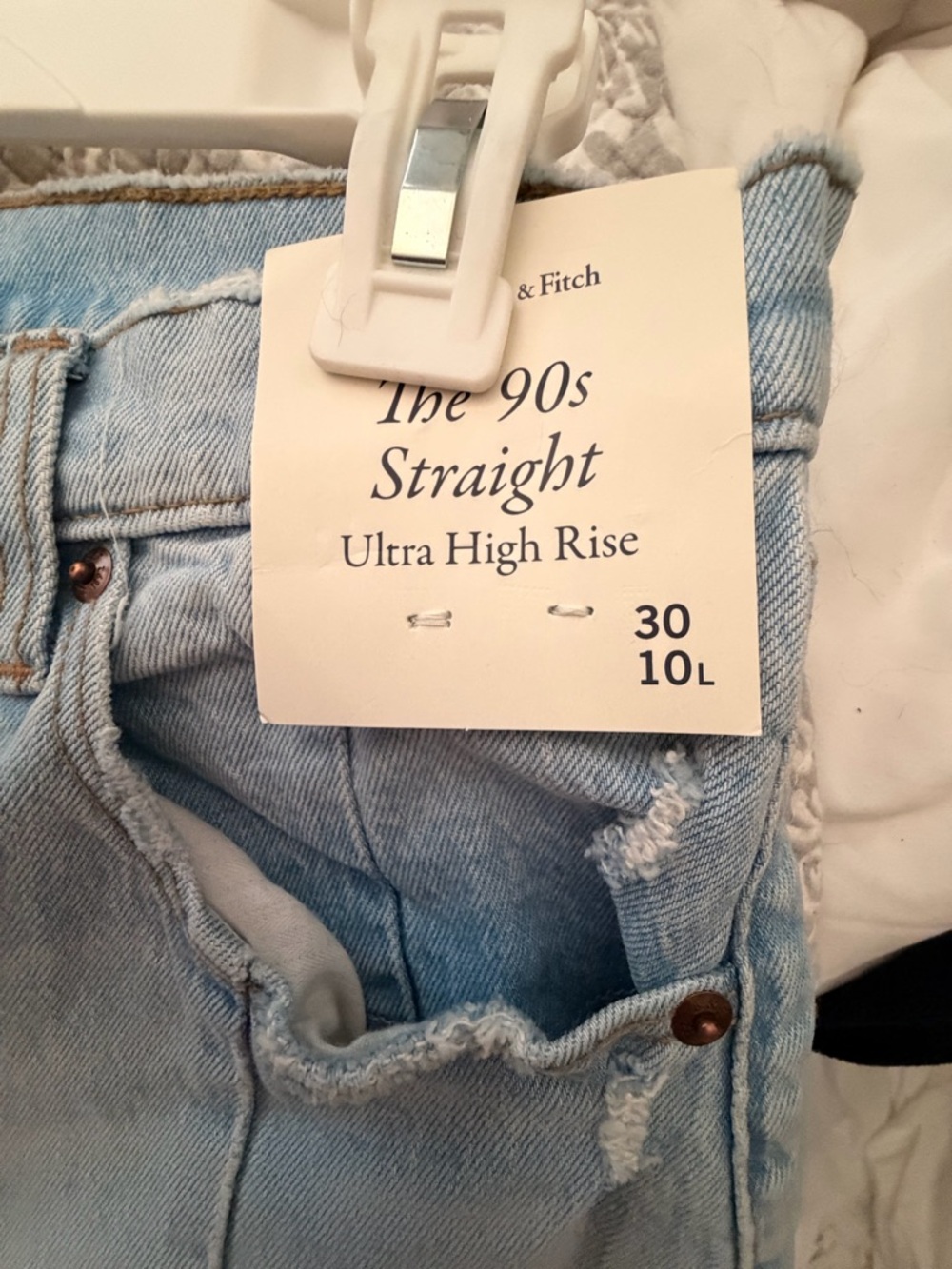 Abercrombie & Fitch 90s Straight Ultra High Rise Light Blue Jeans
